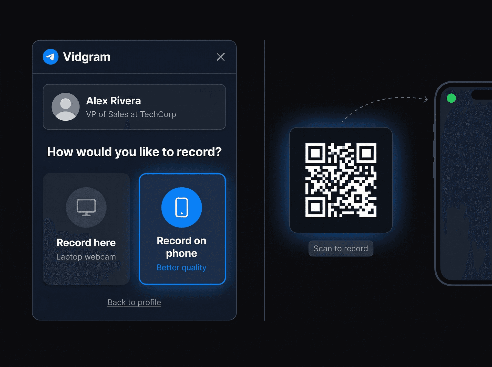 Recording a video on laptop or phone