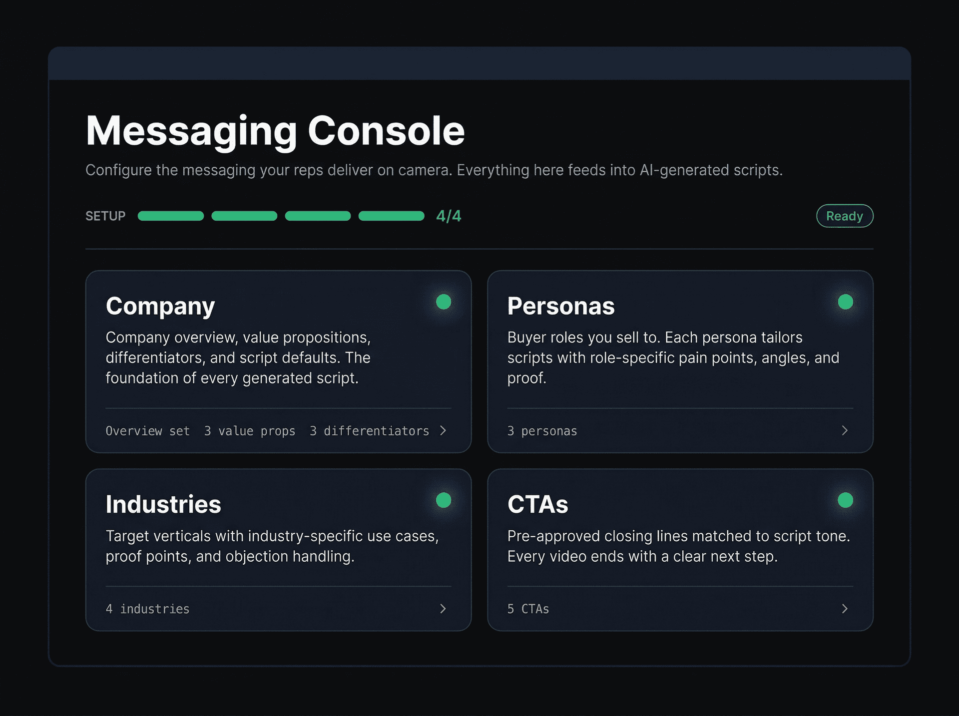 Configuring company messaging in the Vidgram console