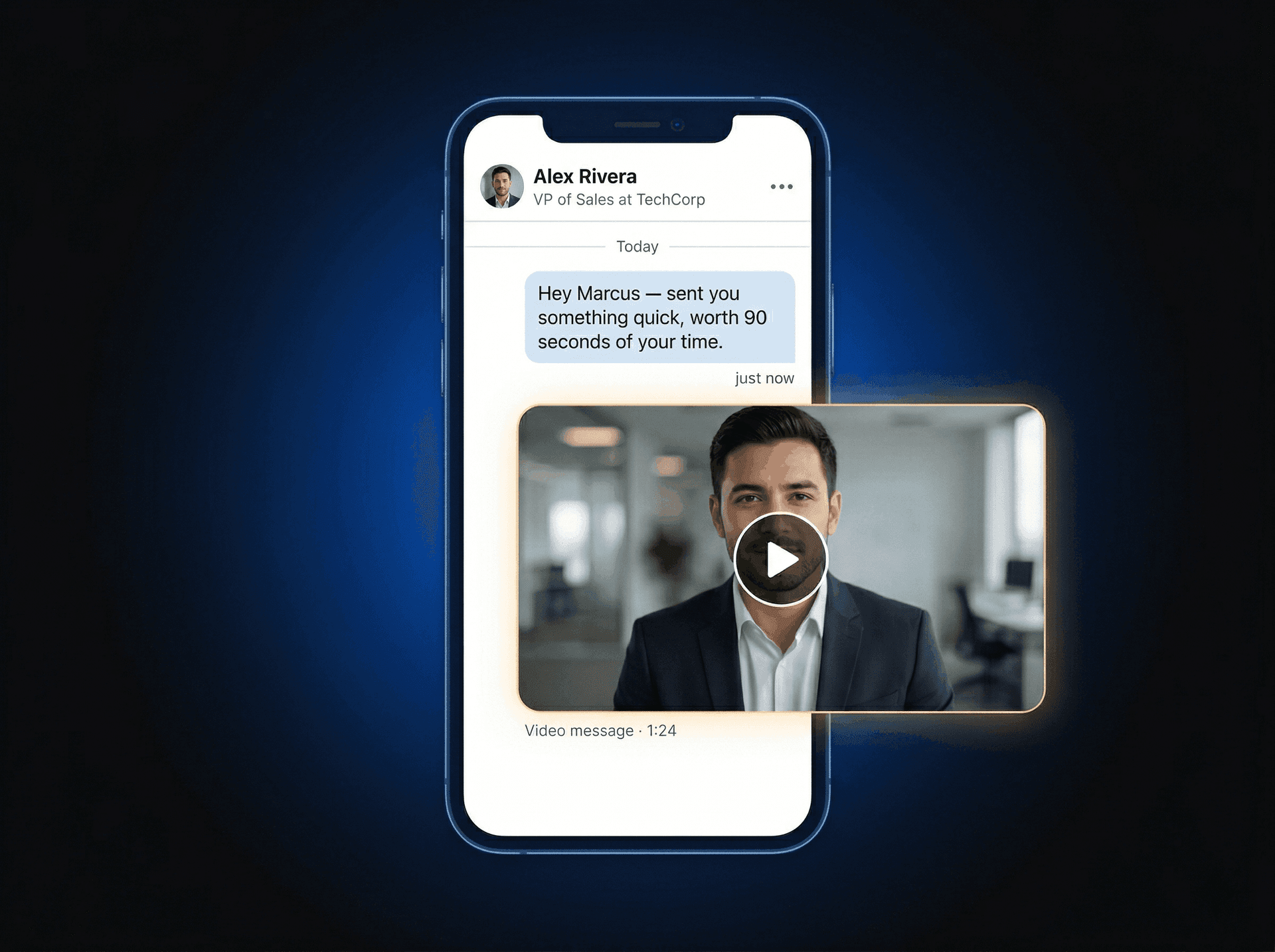 What the prospect sees in their LinkedIn DM